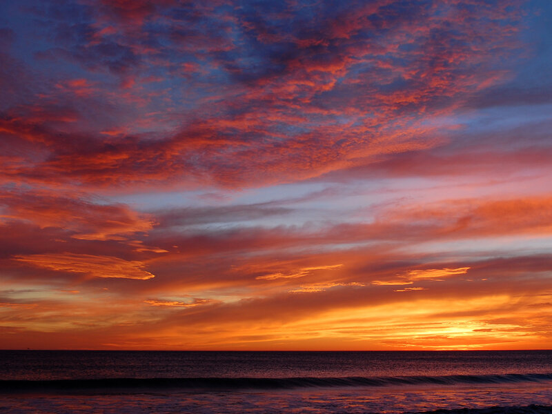Vibrant sunset over ocean