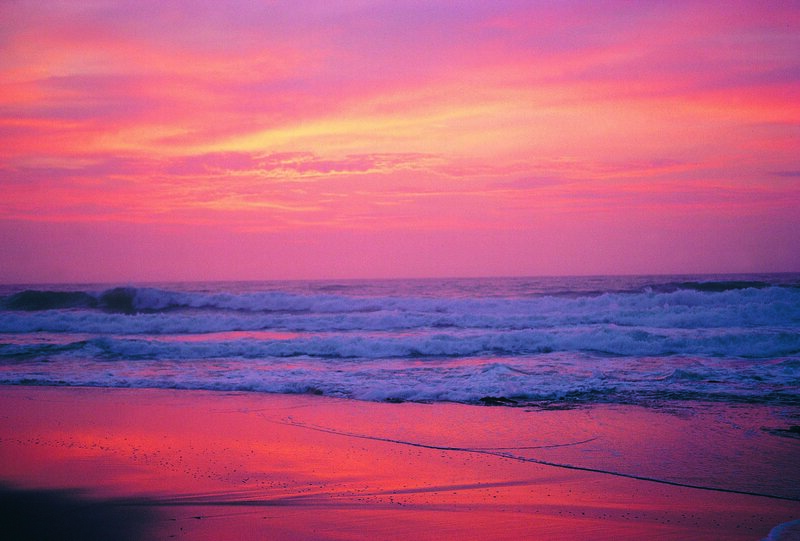 vibrant sunset over ocean