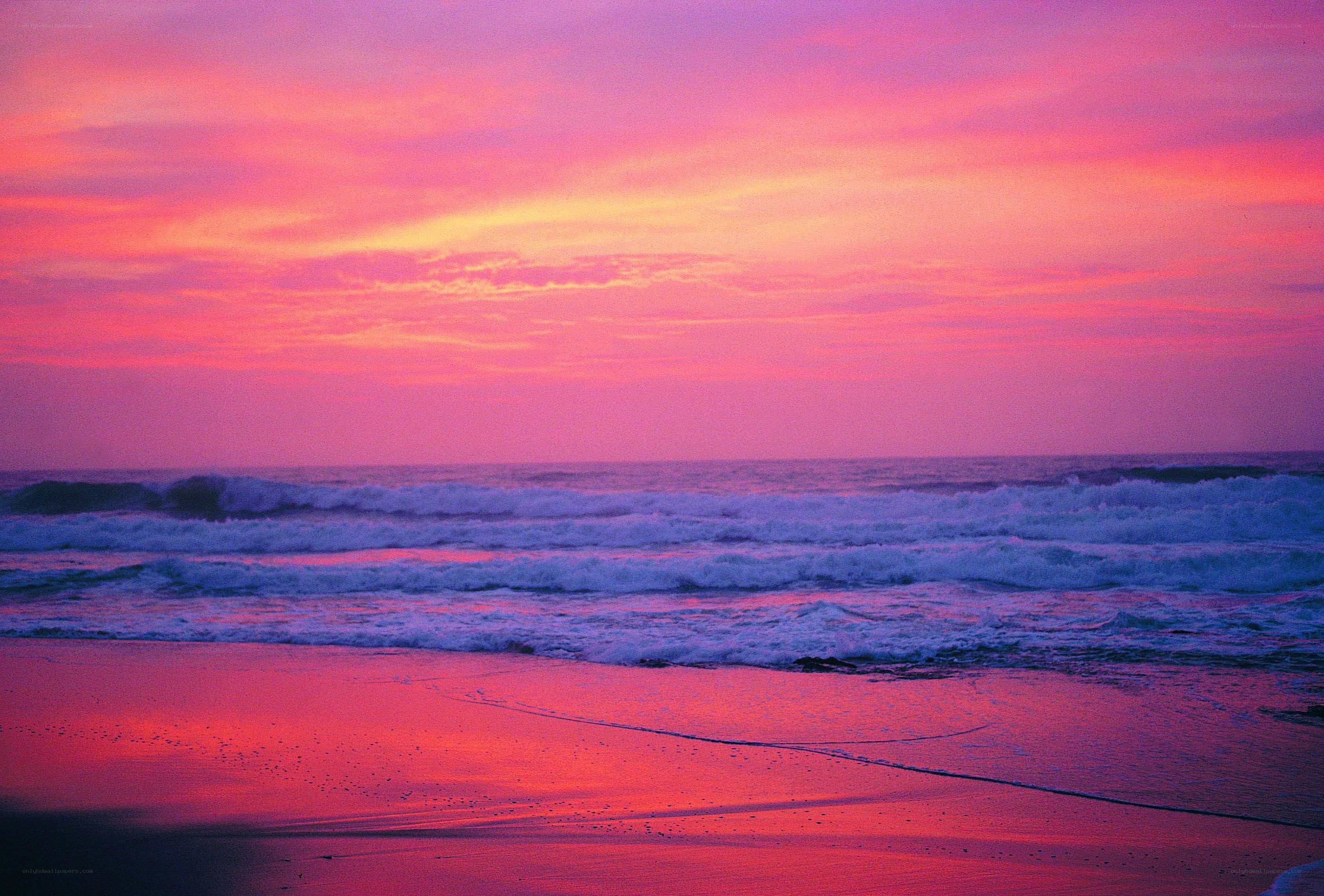 vibrant sunset over ocean
