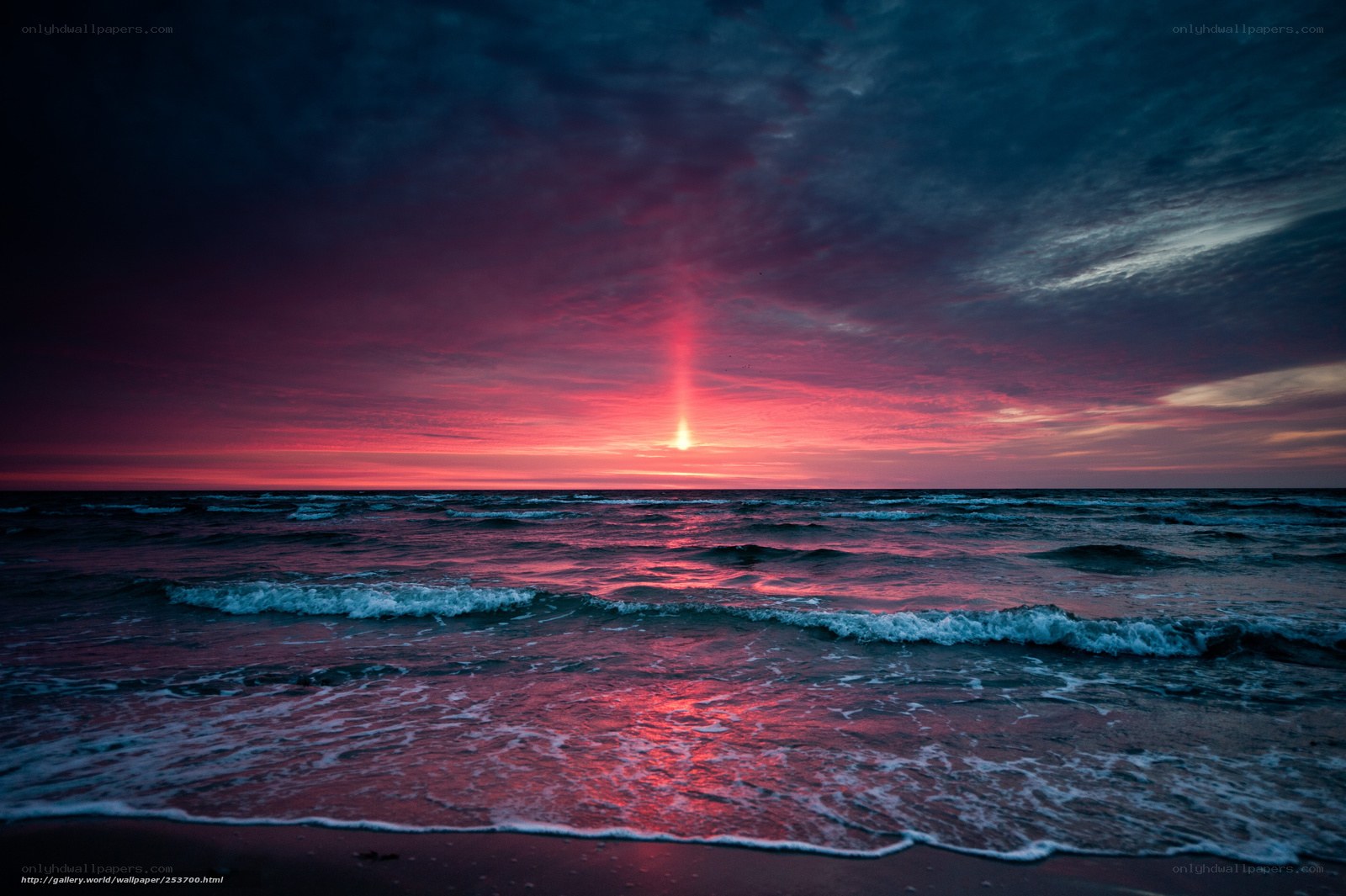 vibrant sunset over ocean