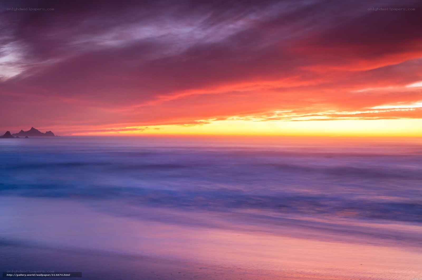 vibrant sunset over ocean