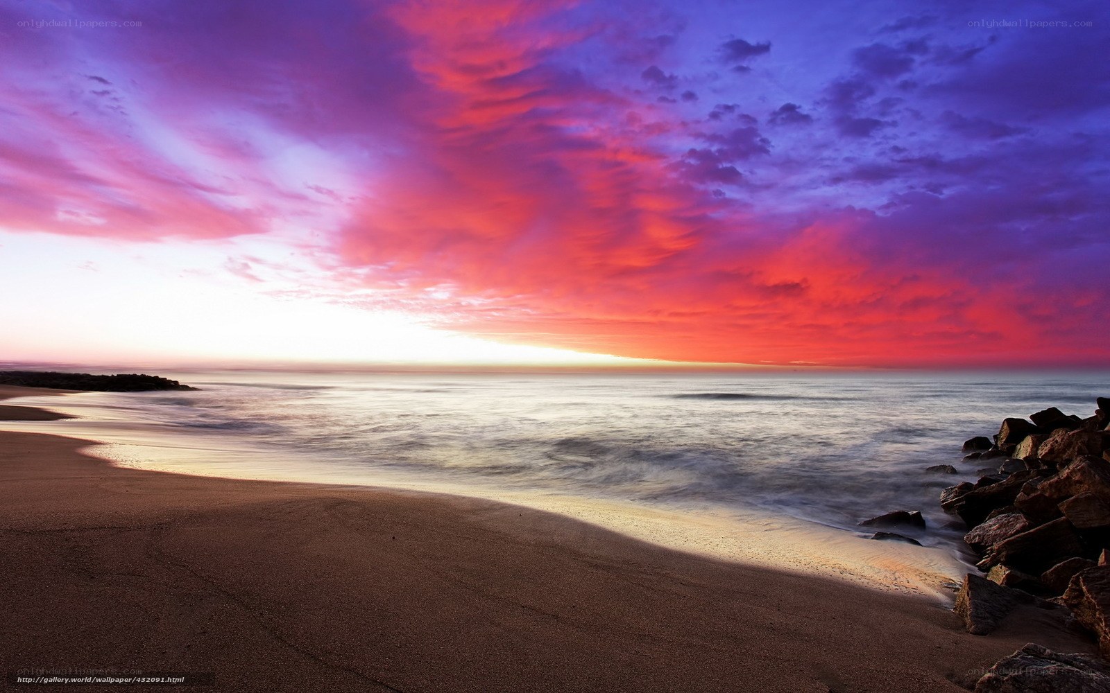 Vibrant sunset over the beach