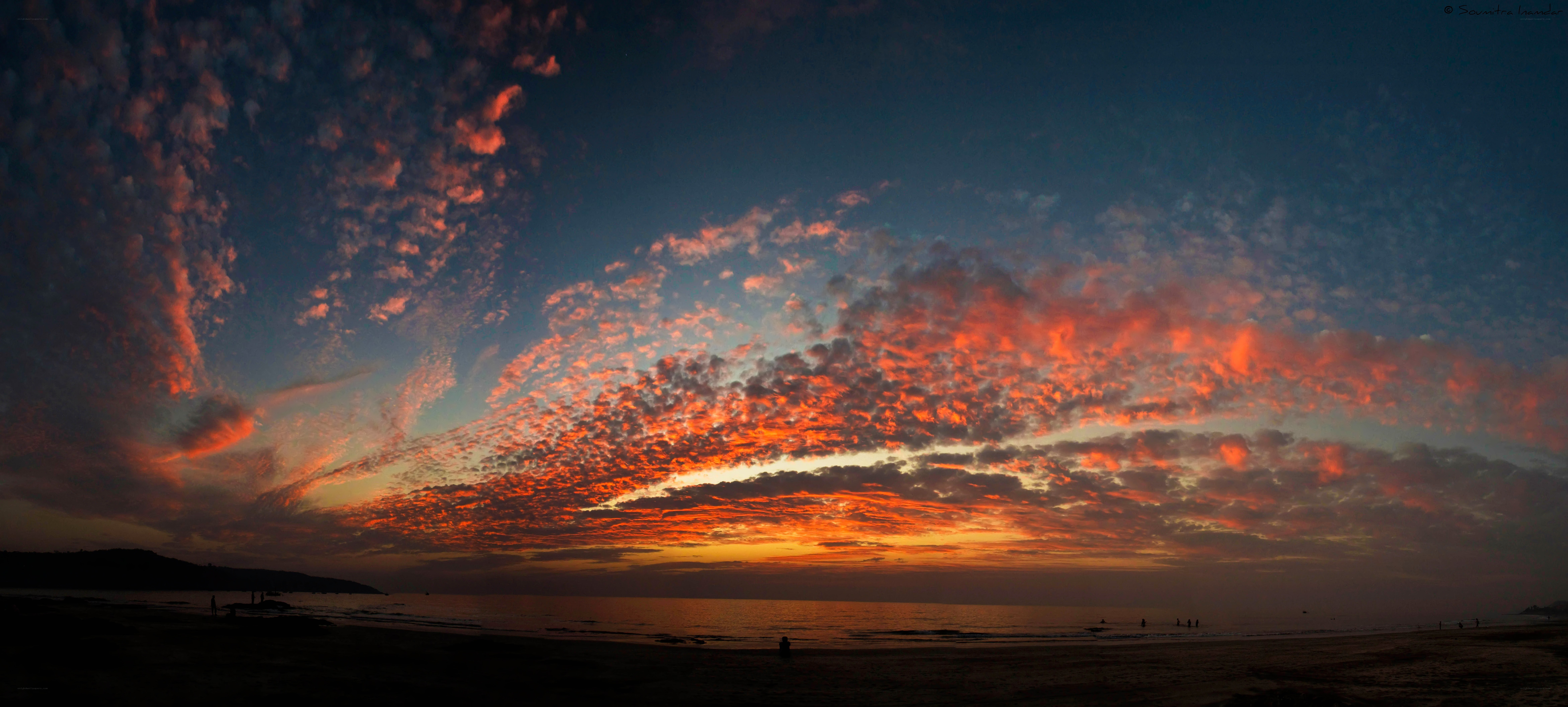Vibrant sunset over the beach