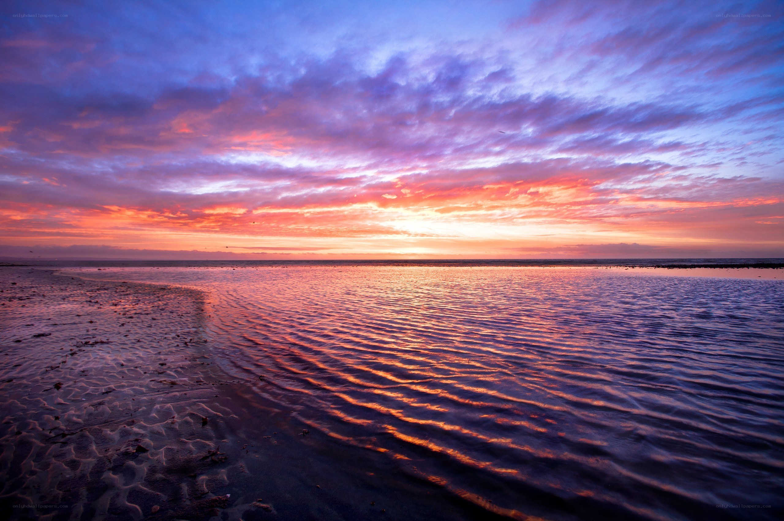 Vibrant sunset over the beach