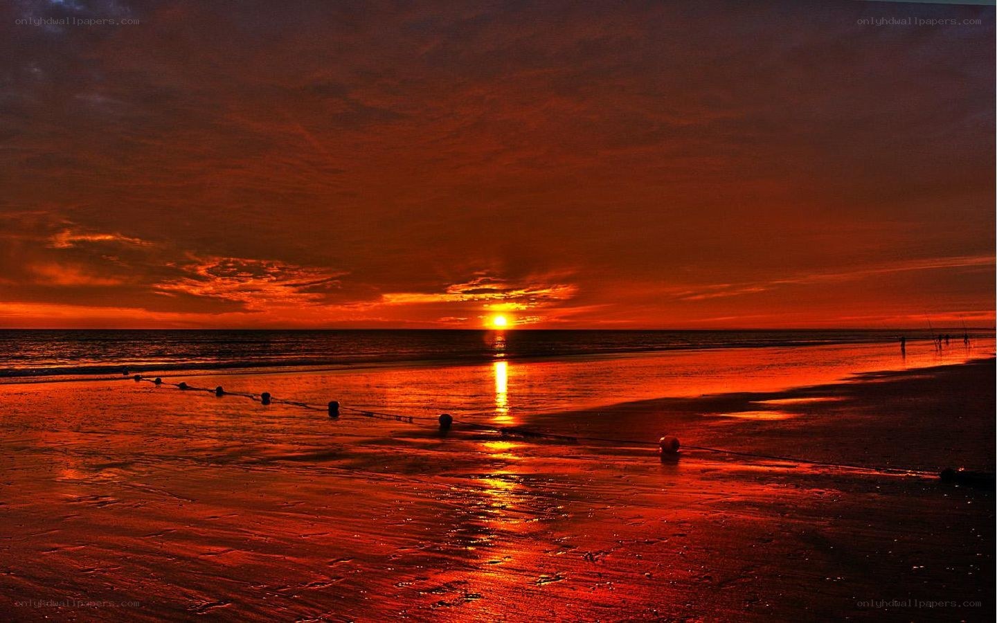 Vibrant sunset over the beach