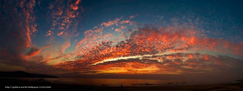 Vibrant sunset over the beach