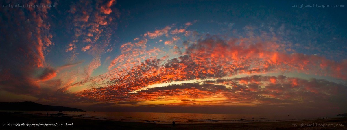 Vibrant sunset over the beach