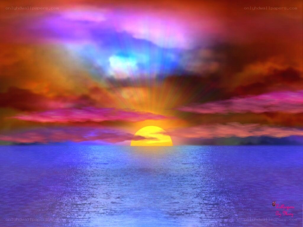 Vibrant sunset over the ocean