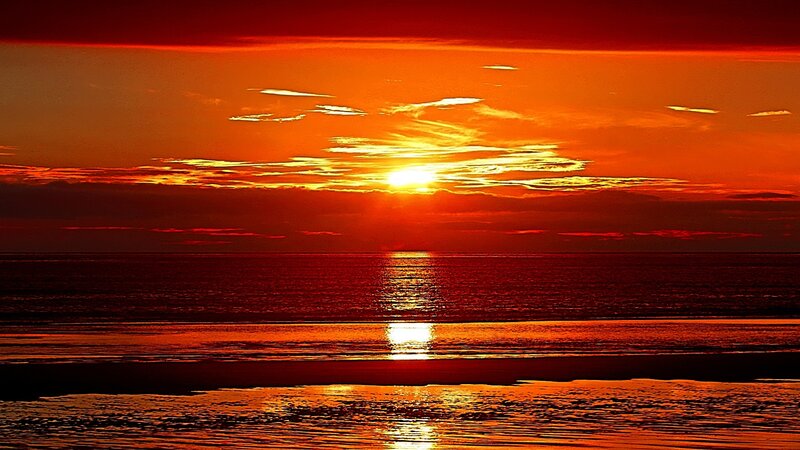 vibrant sunset over the ocean