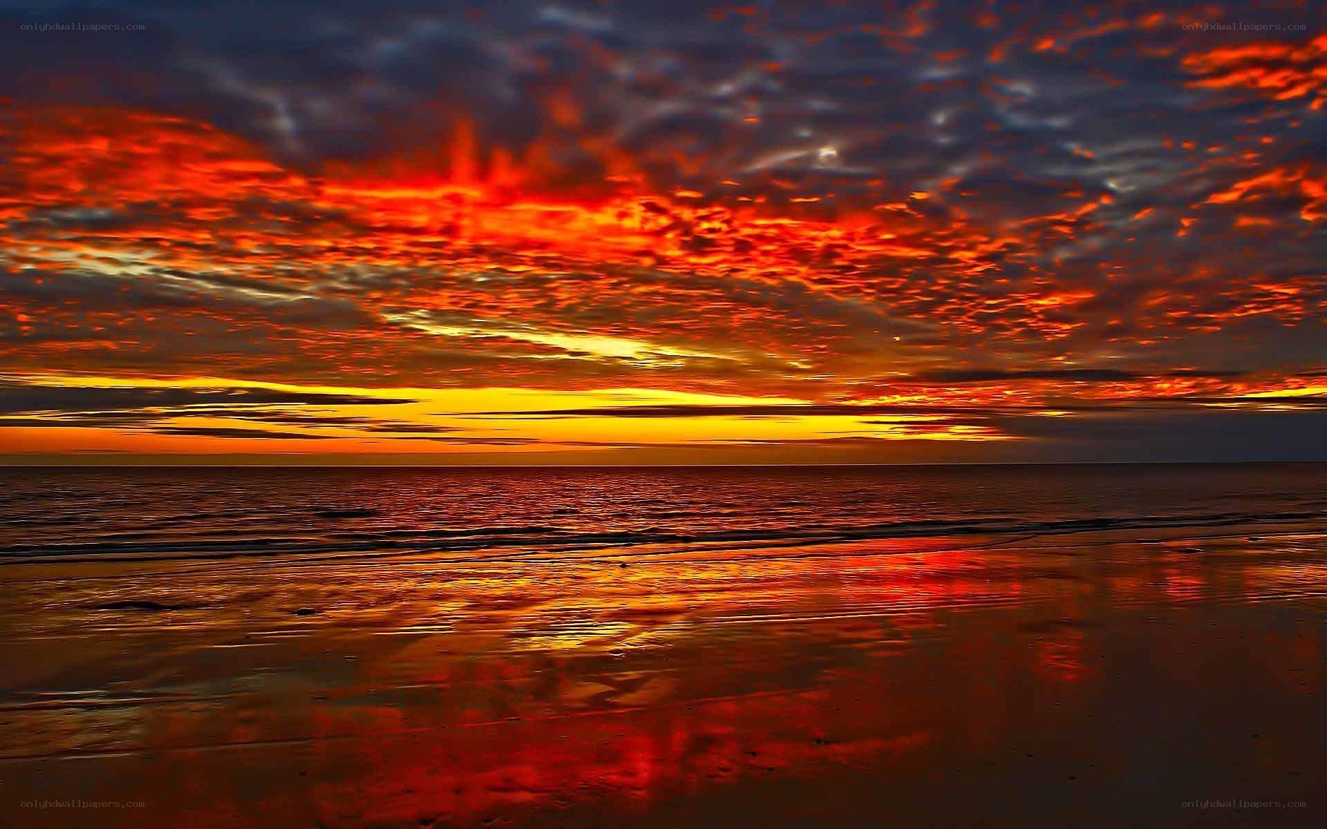 Vibrant sunset over the ocean