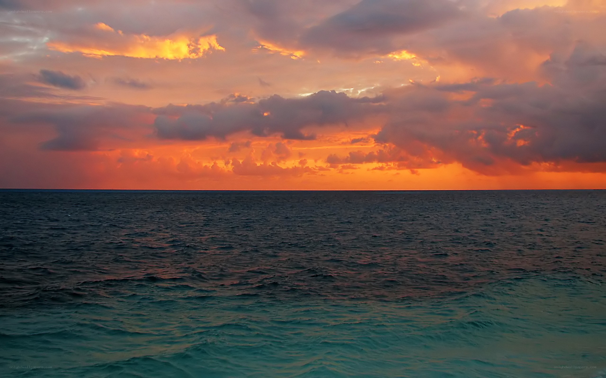 vibrant sunset over the ocean
