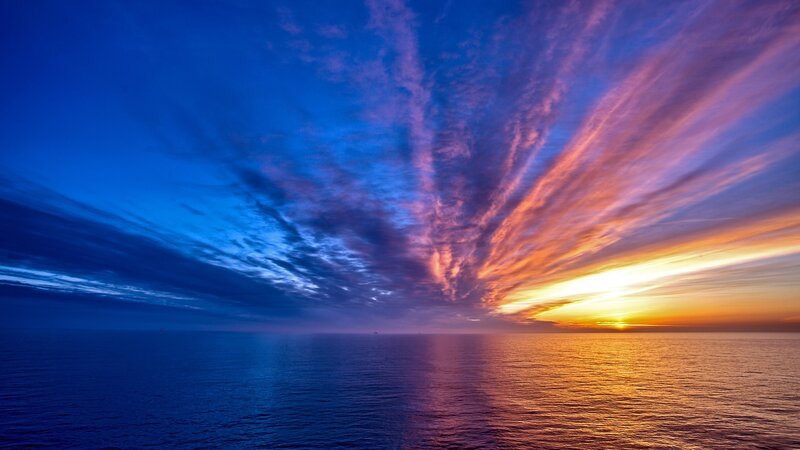 vibrant sunset over the ocean