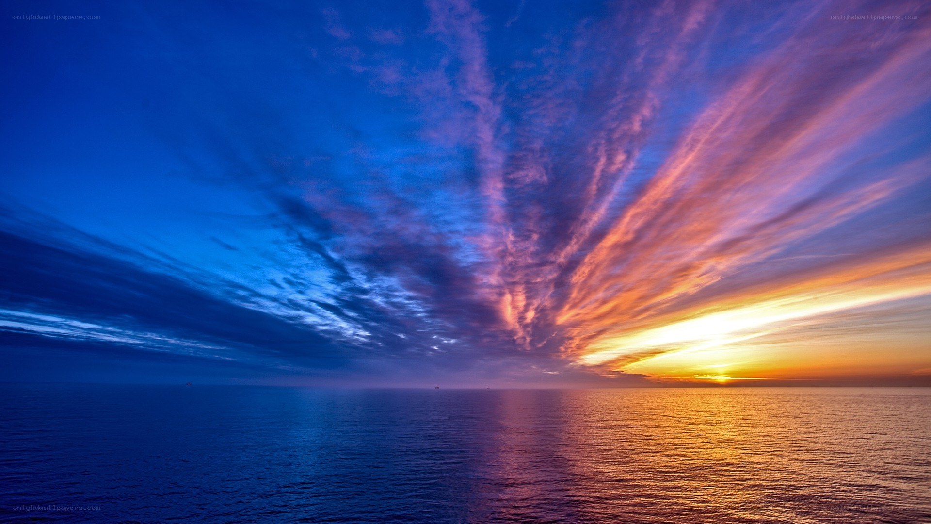 vibrant sunset over the ocean