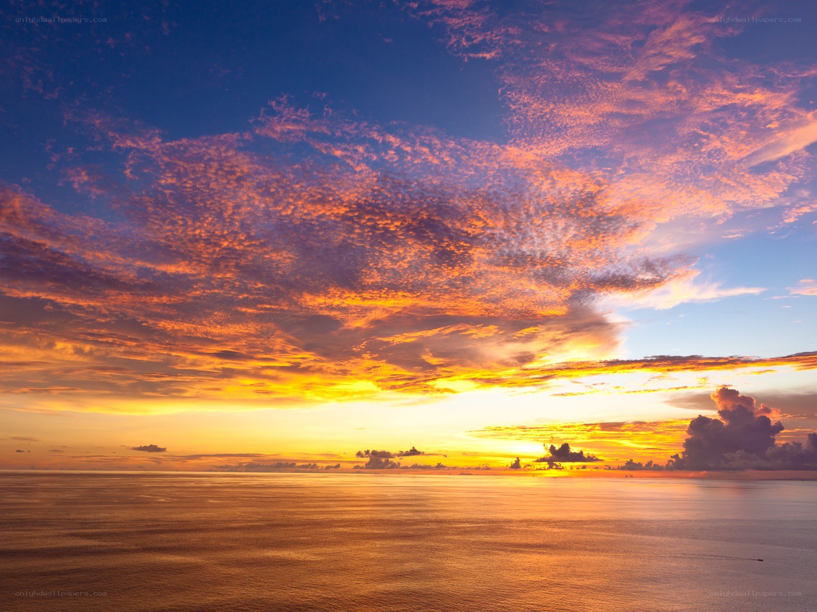 Vibrant sunset over the ocean