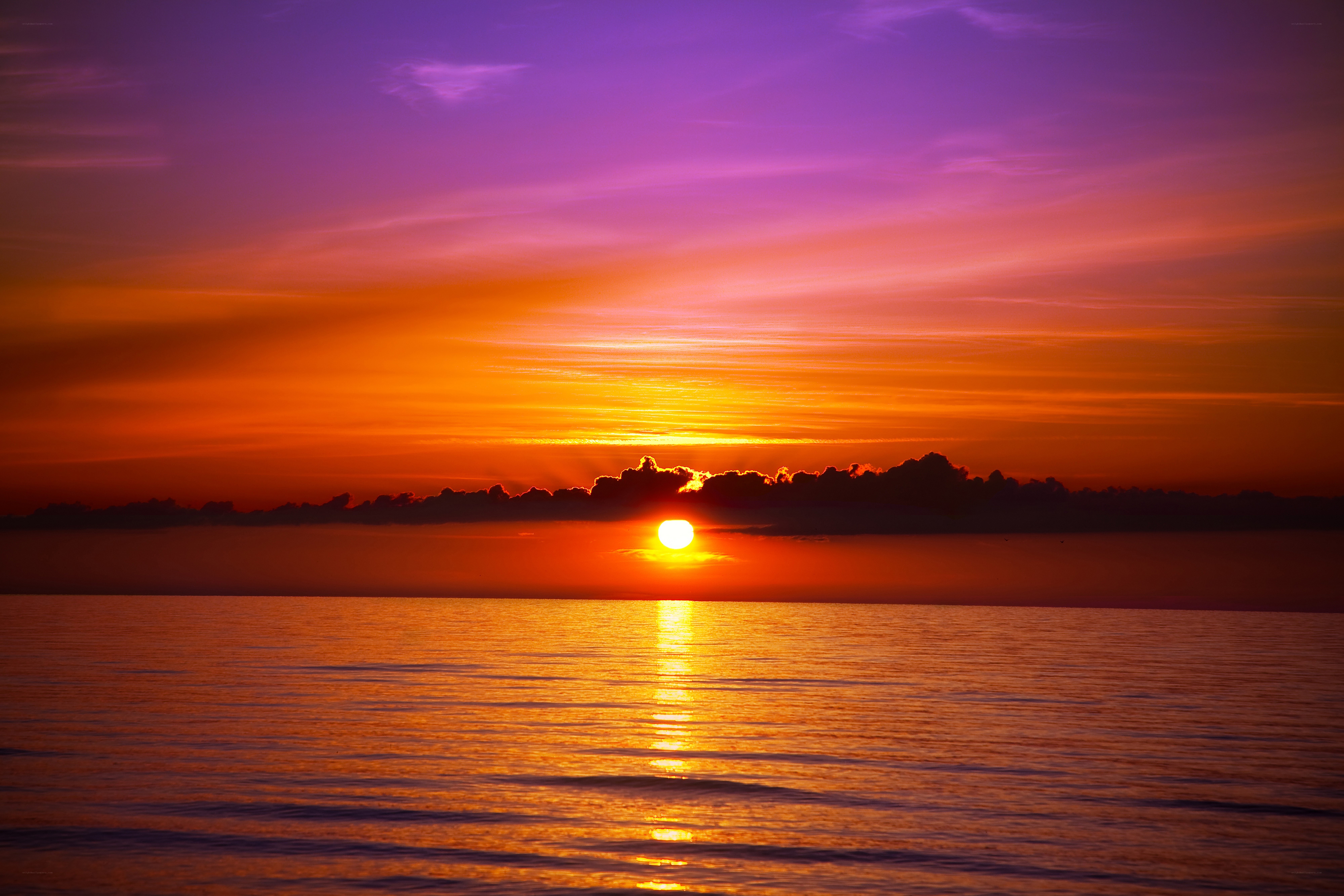 vibrant sunset over the ocean