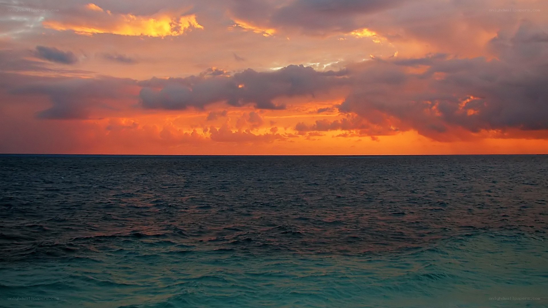 vibrant sunset over the ocean
