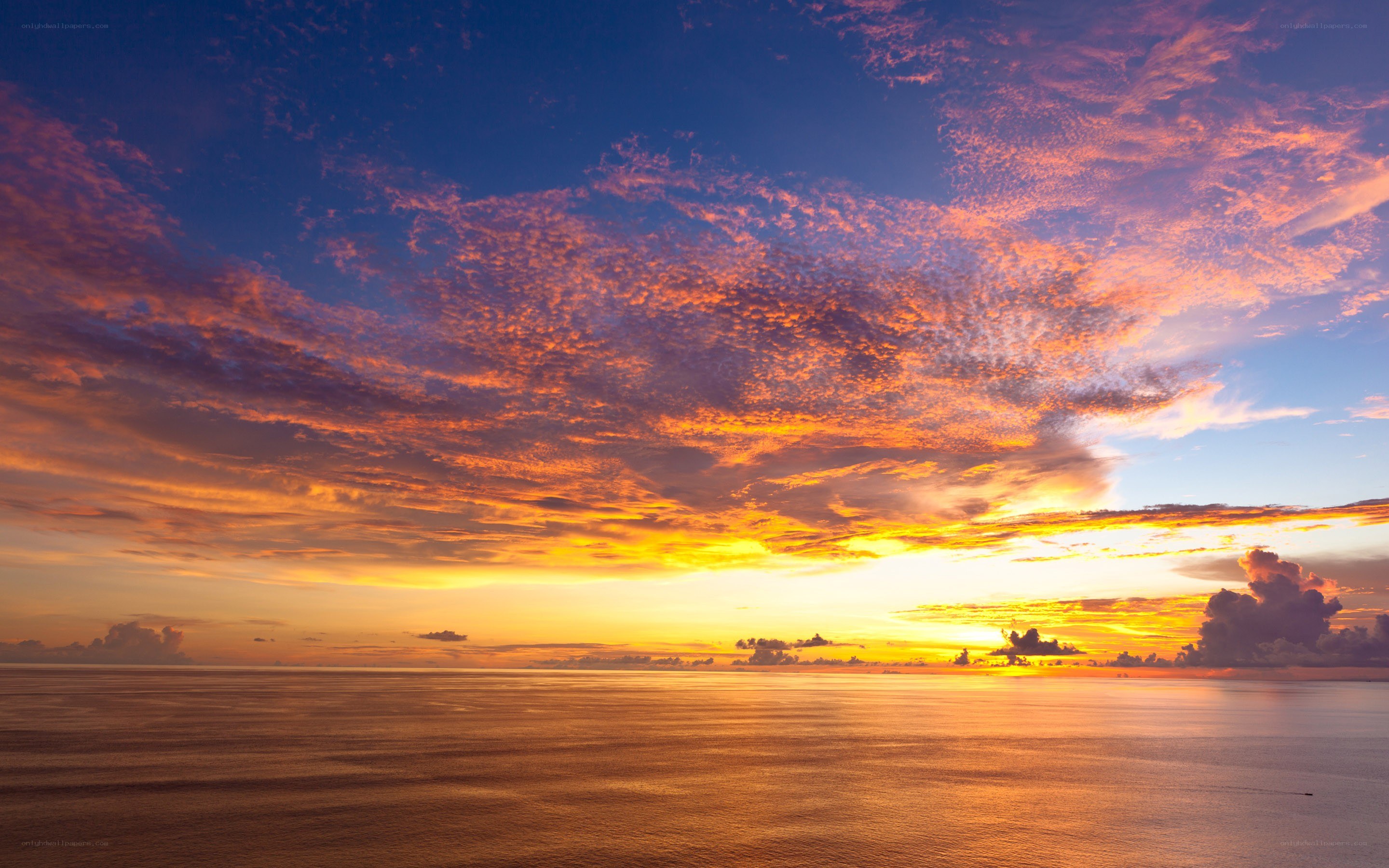 Vibrant sunset over the ocean