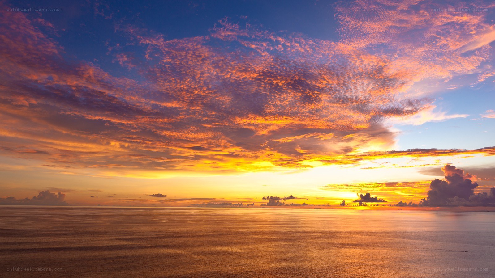 Vibrant sunset over the ocean