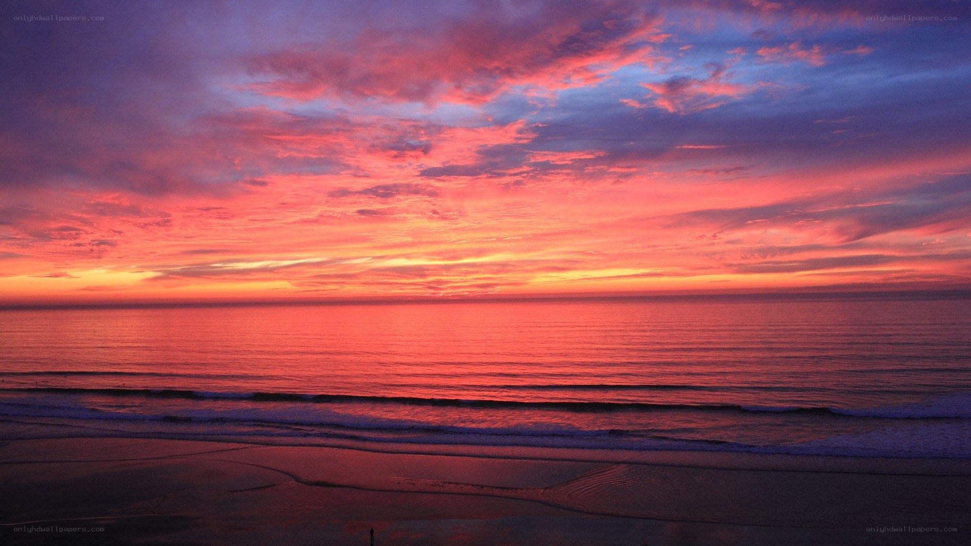 vibrant sunset over the ocean