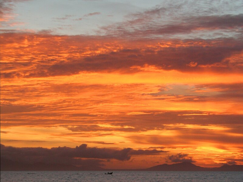 Vibrant sunset over the sea