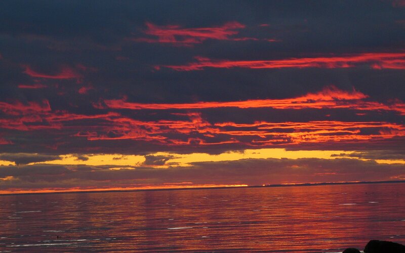 vibrant sunset over the sea