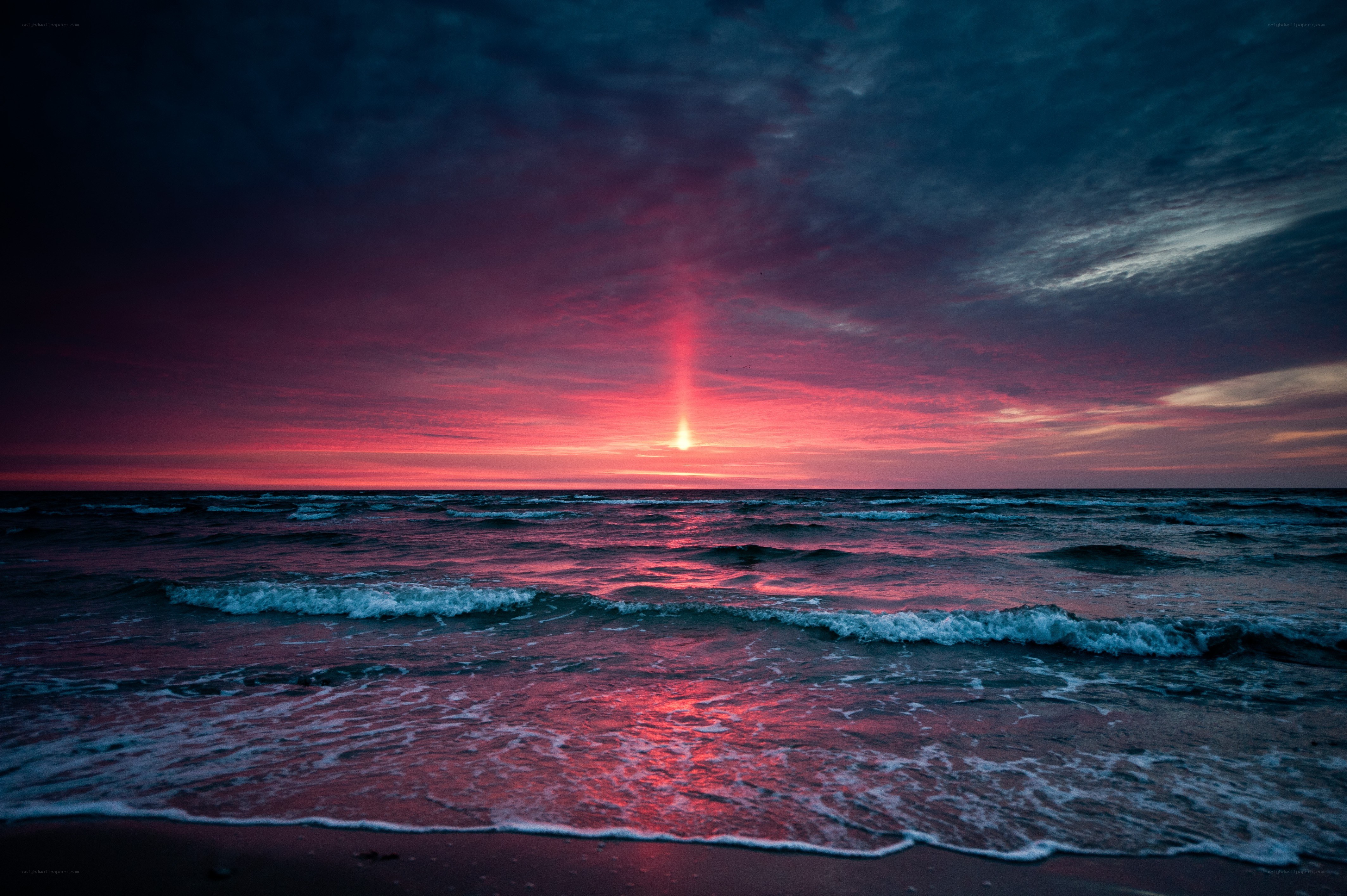 vibrant sunset over the sea