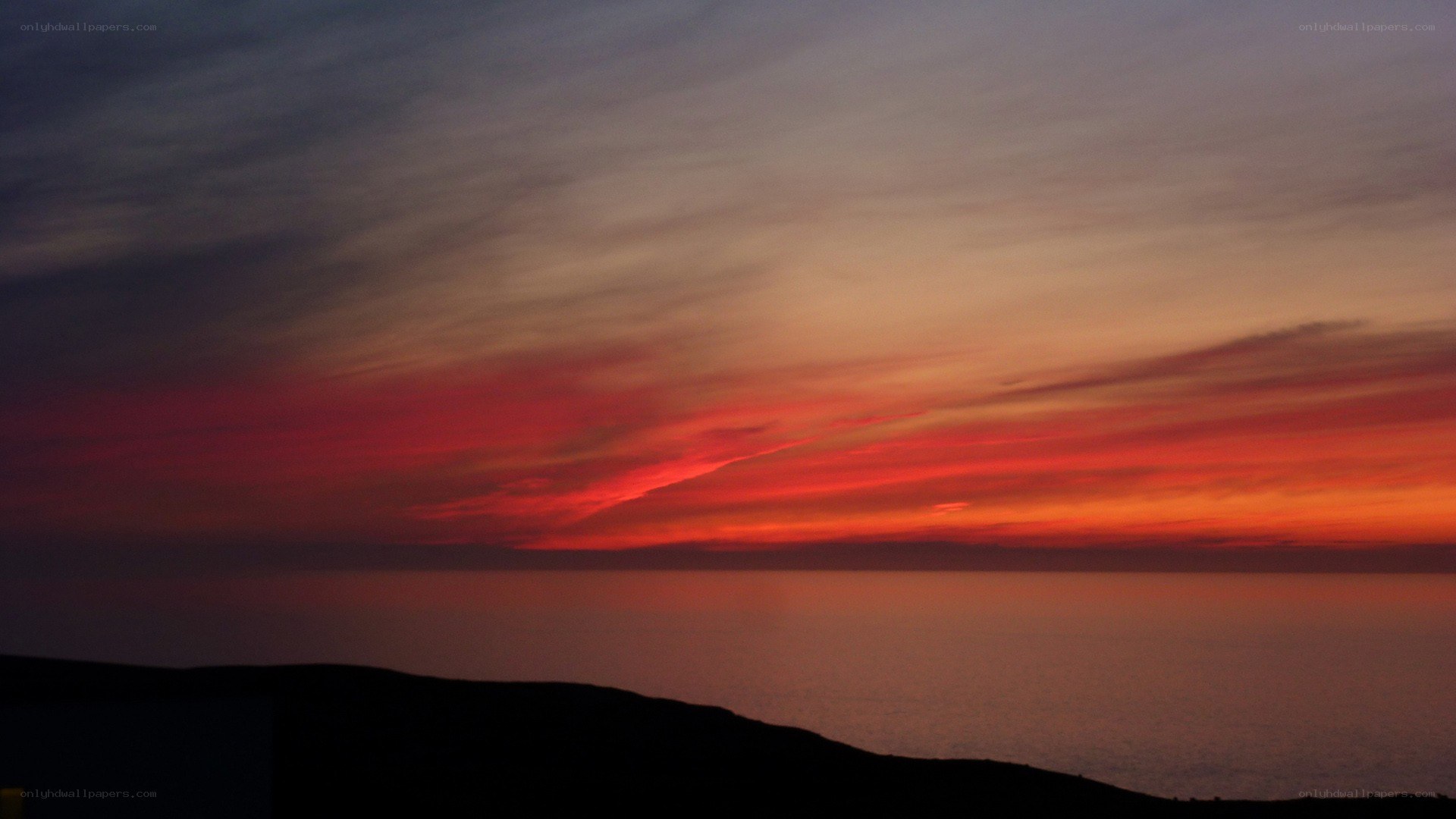 vibrant sunset over the sea