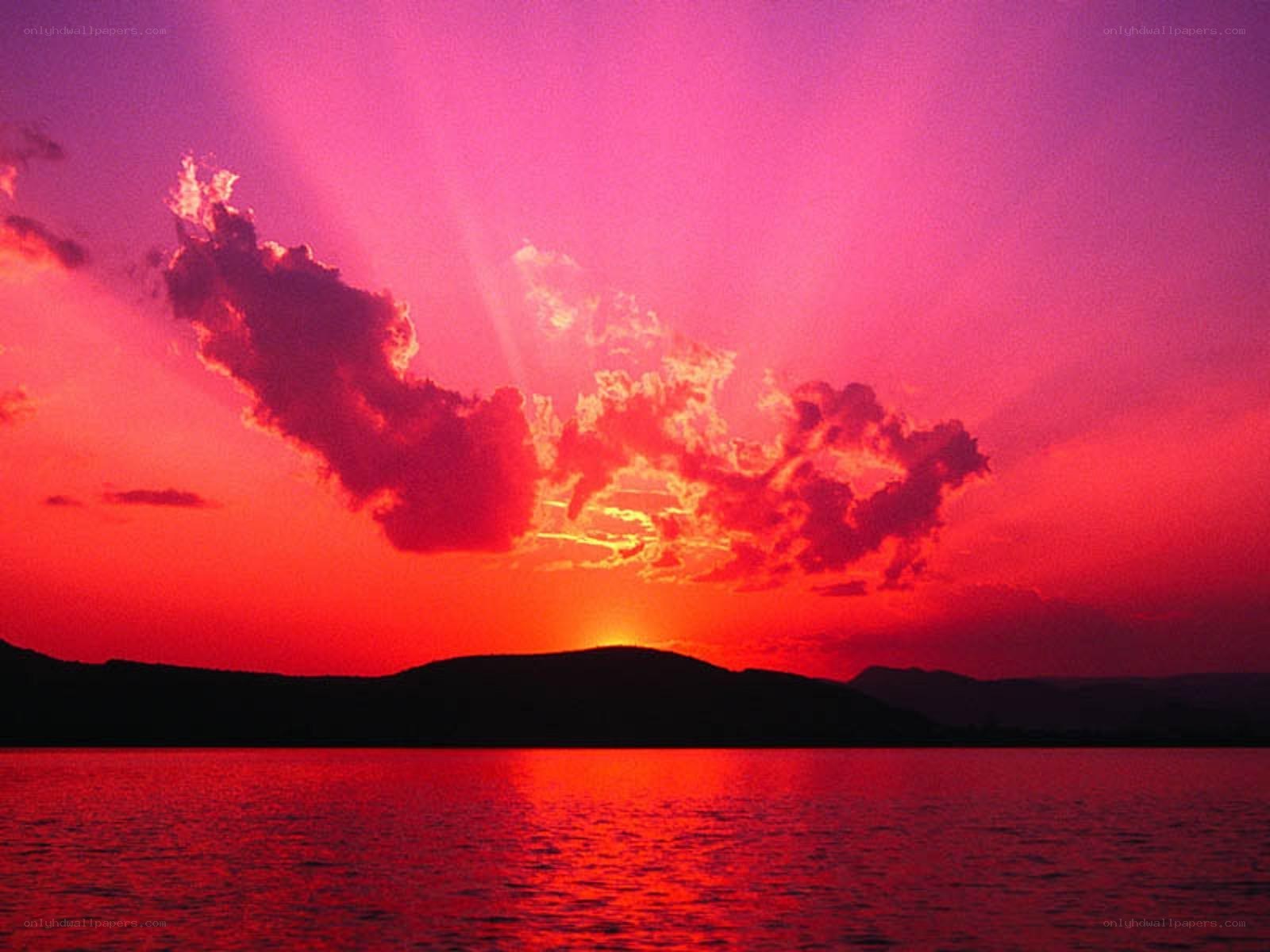 vibrant sunset over water