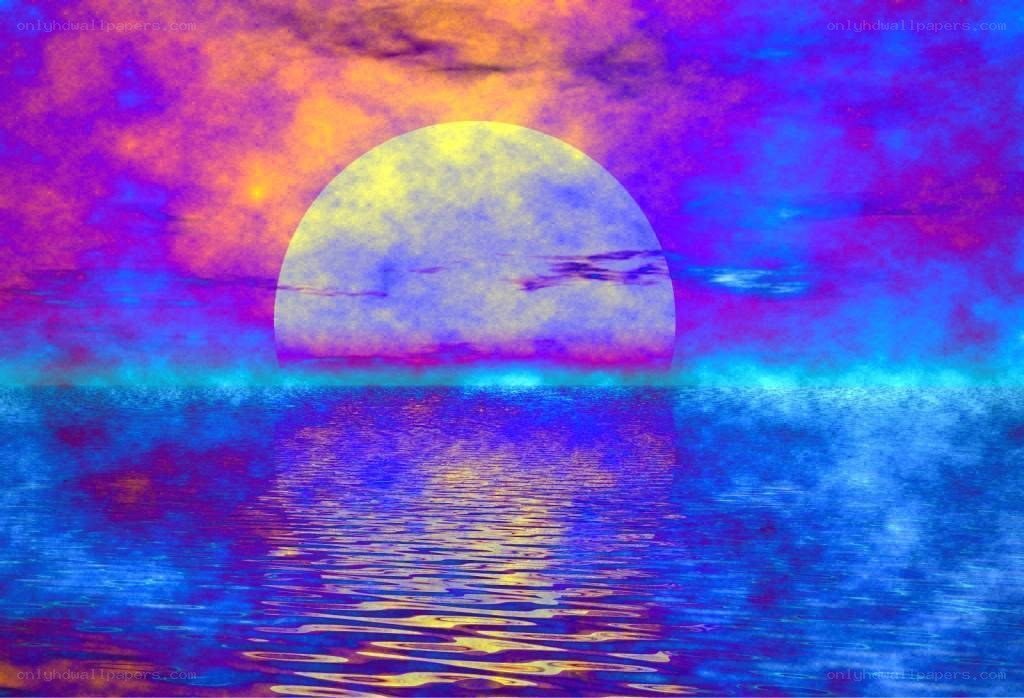 vibrant sunset over water