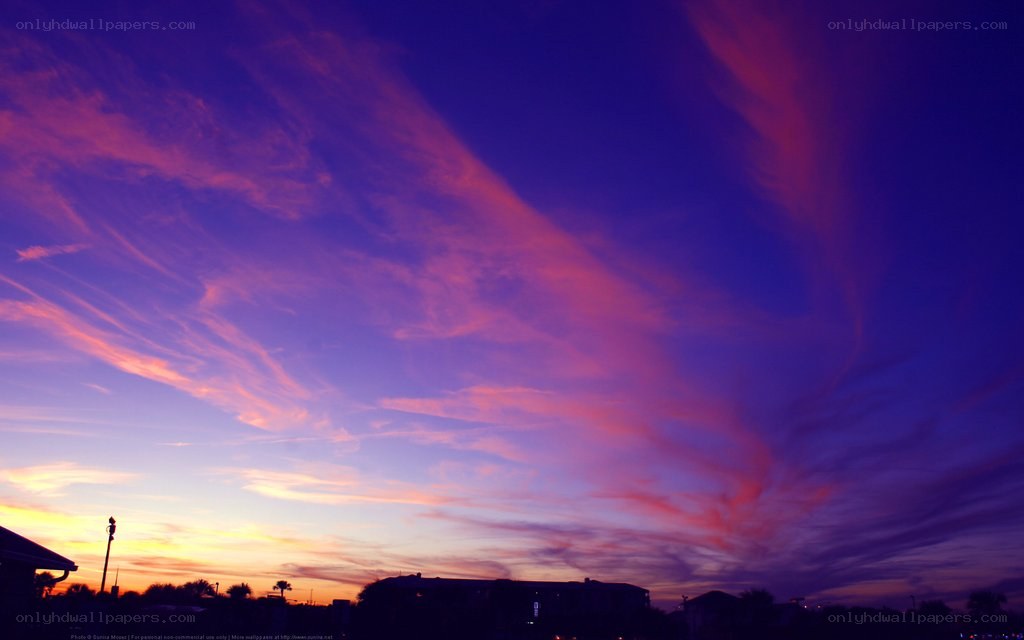 vibrant sunset sky