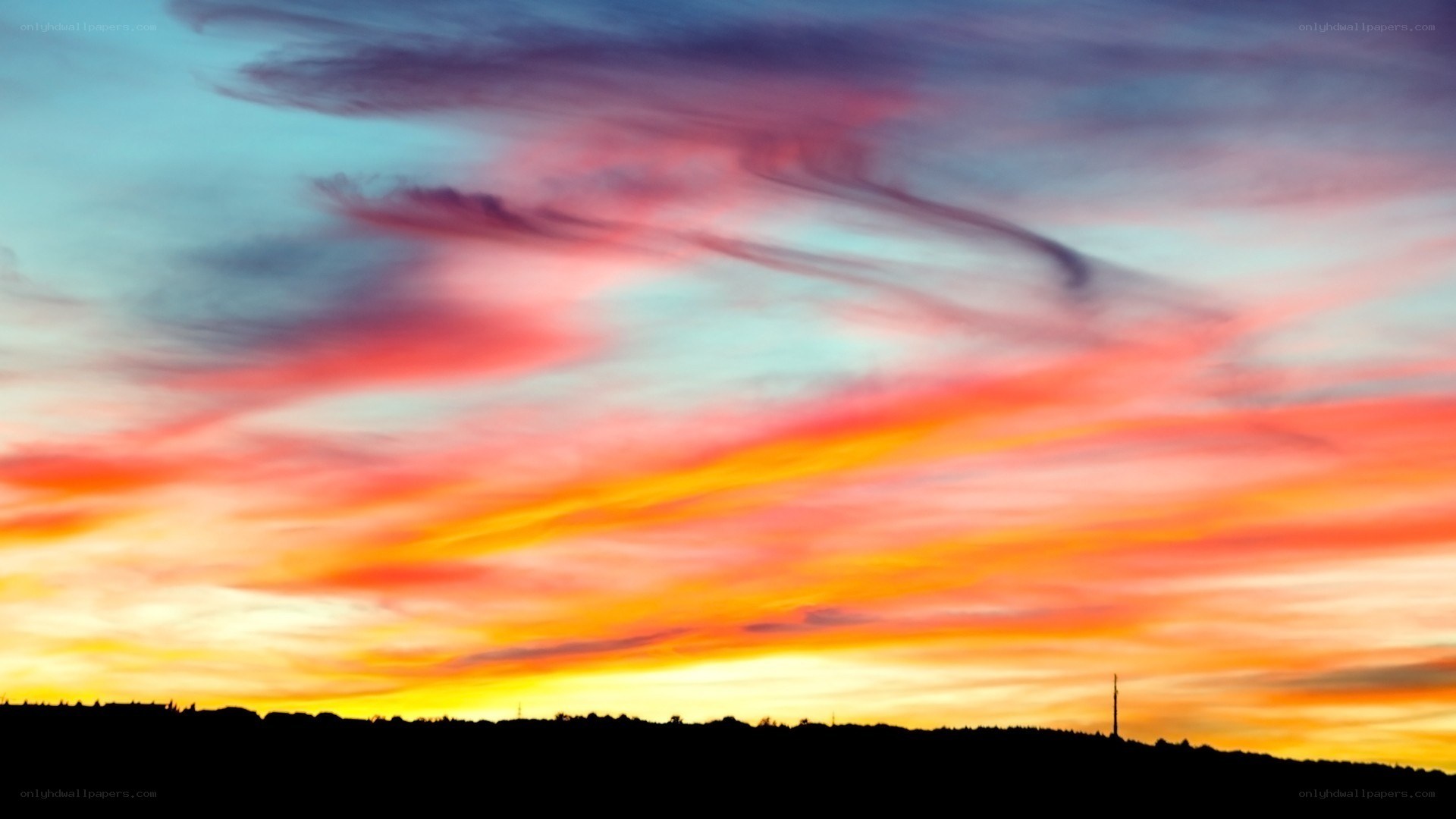 Vibrant sunset sky