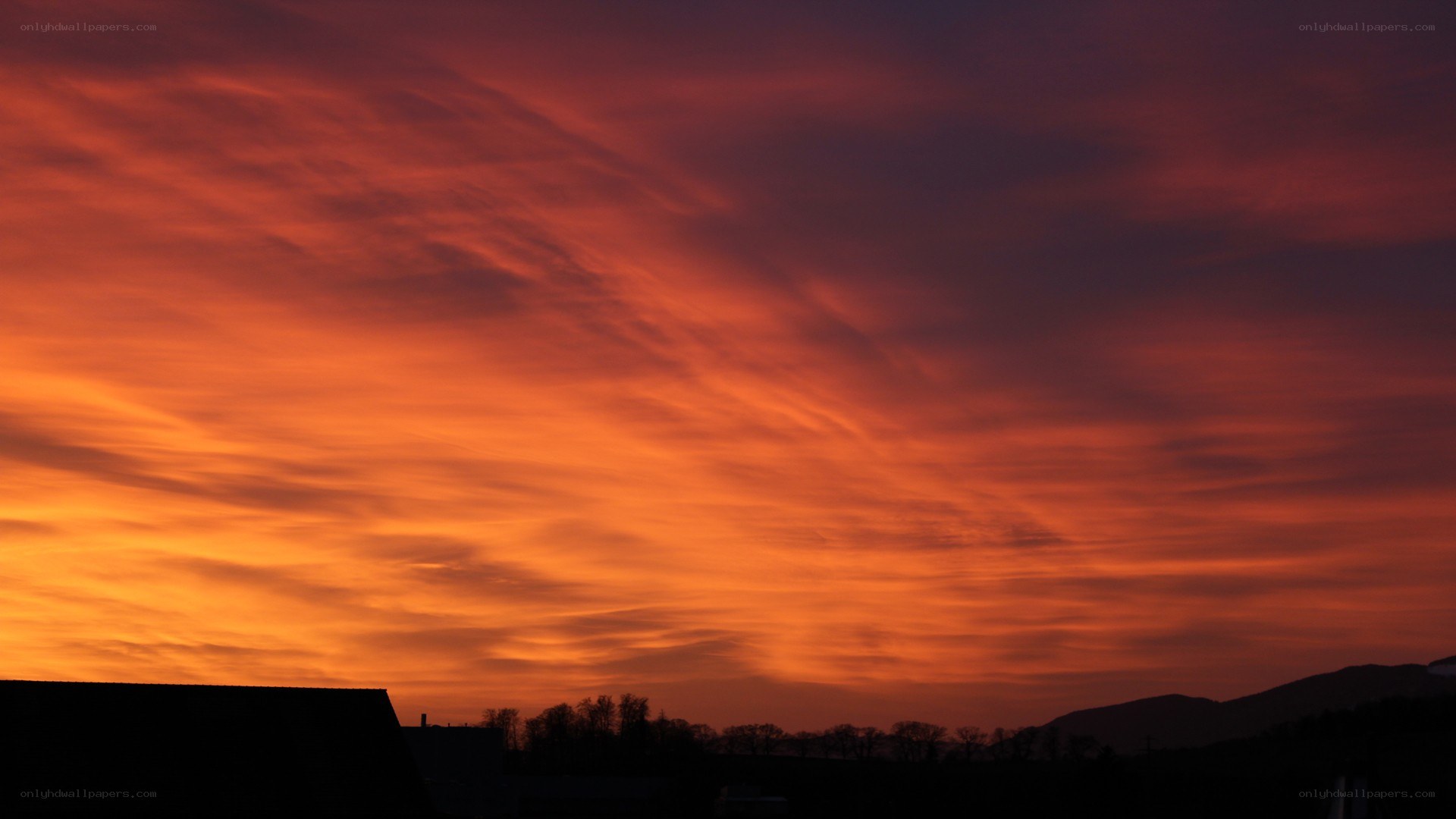 vibrant sunset sky