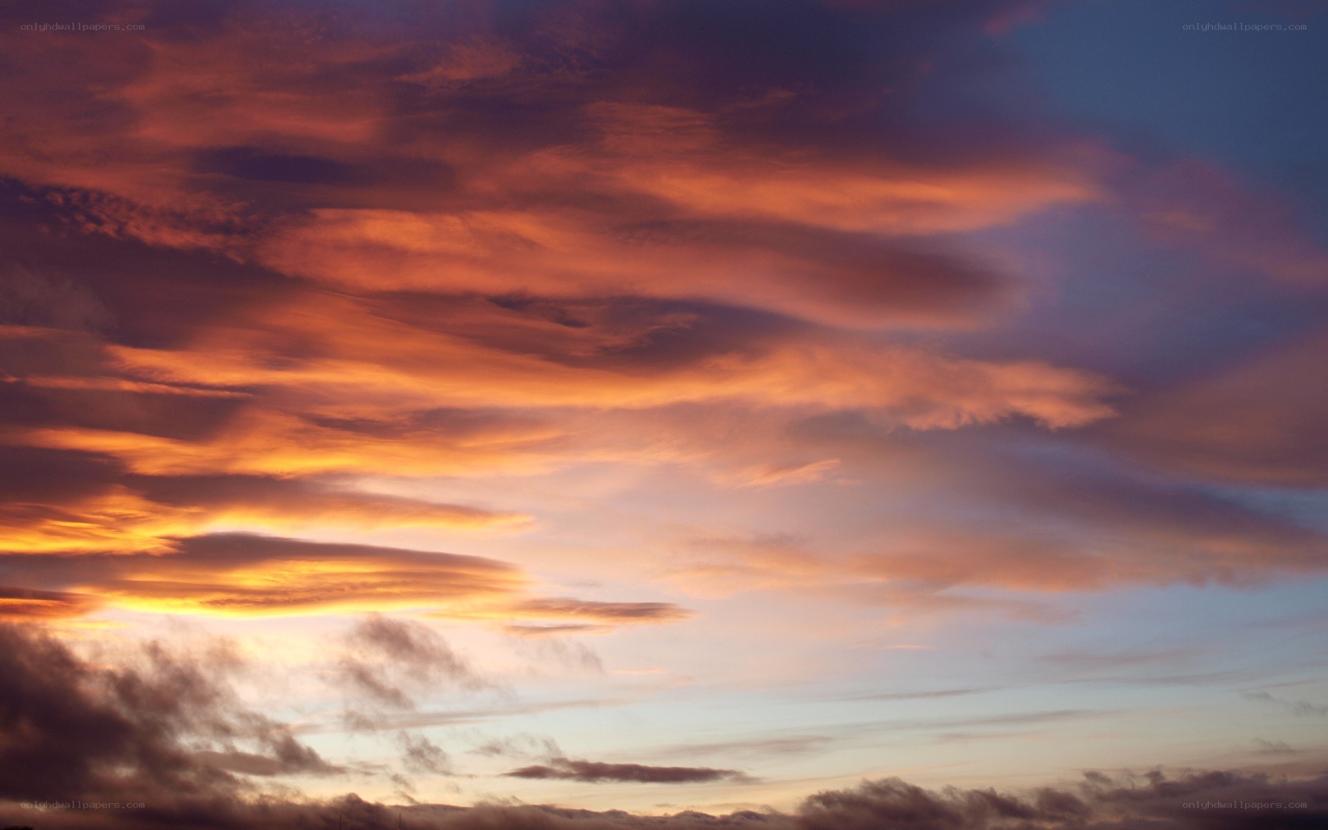 vibrant sunset sky