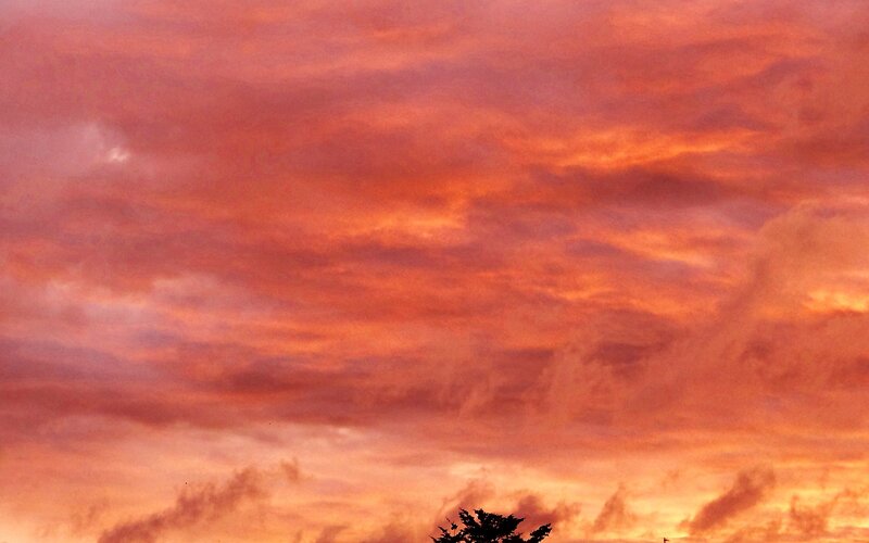 vibrant sunset sky