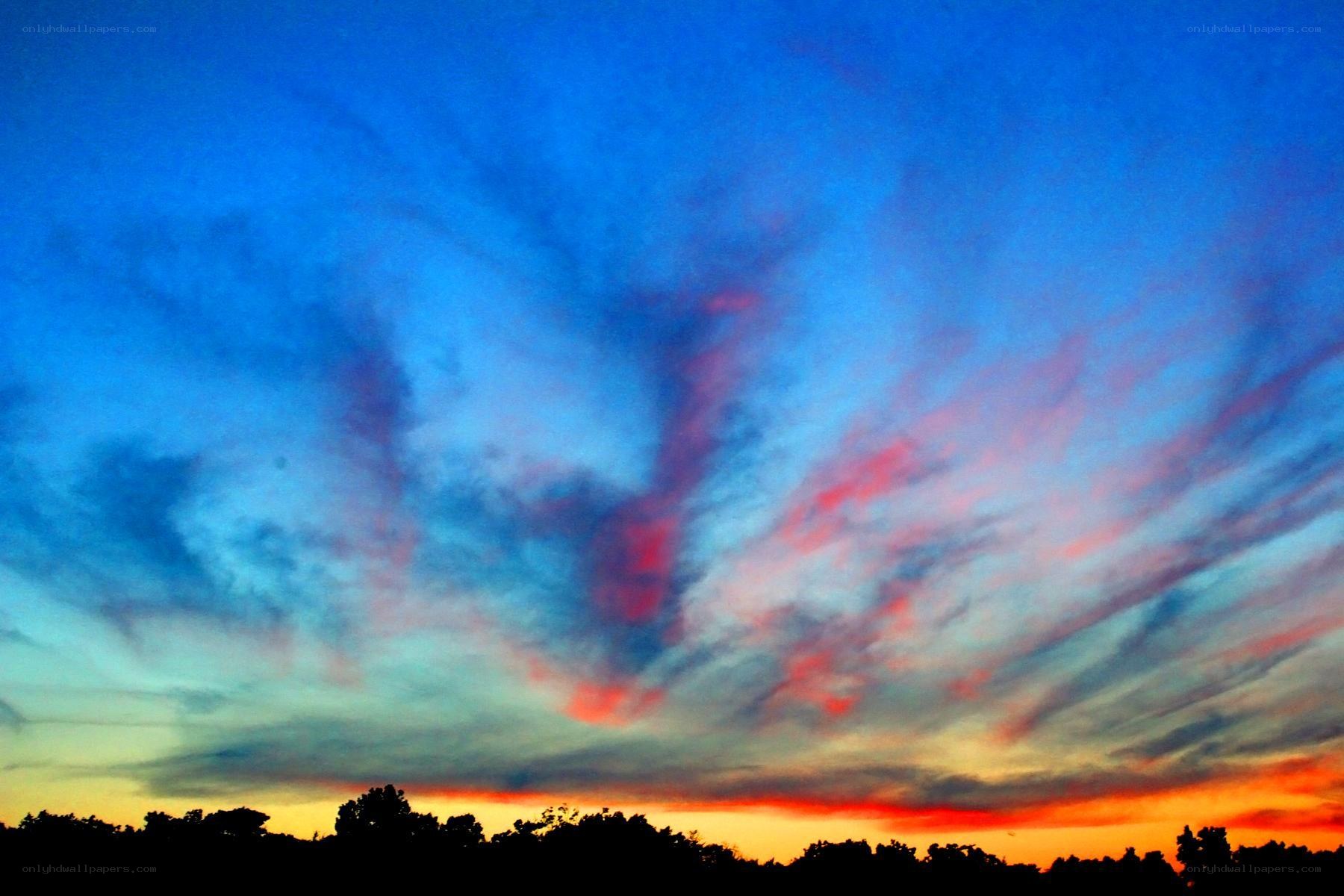 vibrant sunset sky