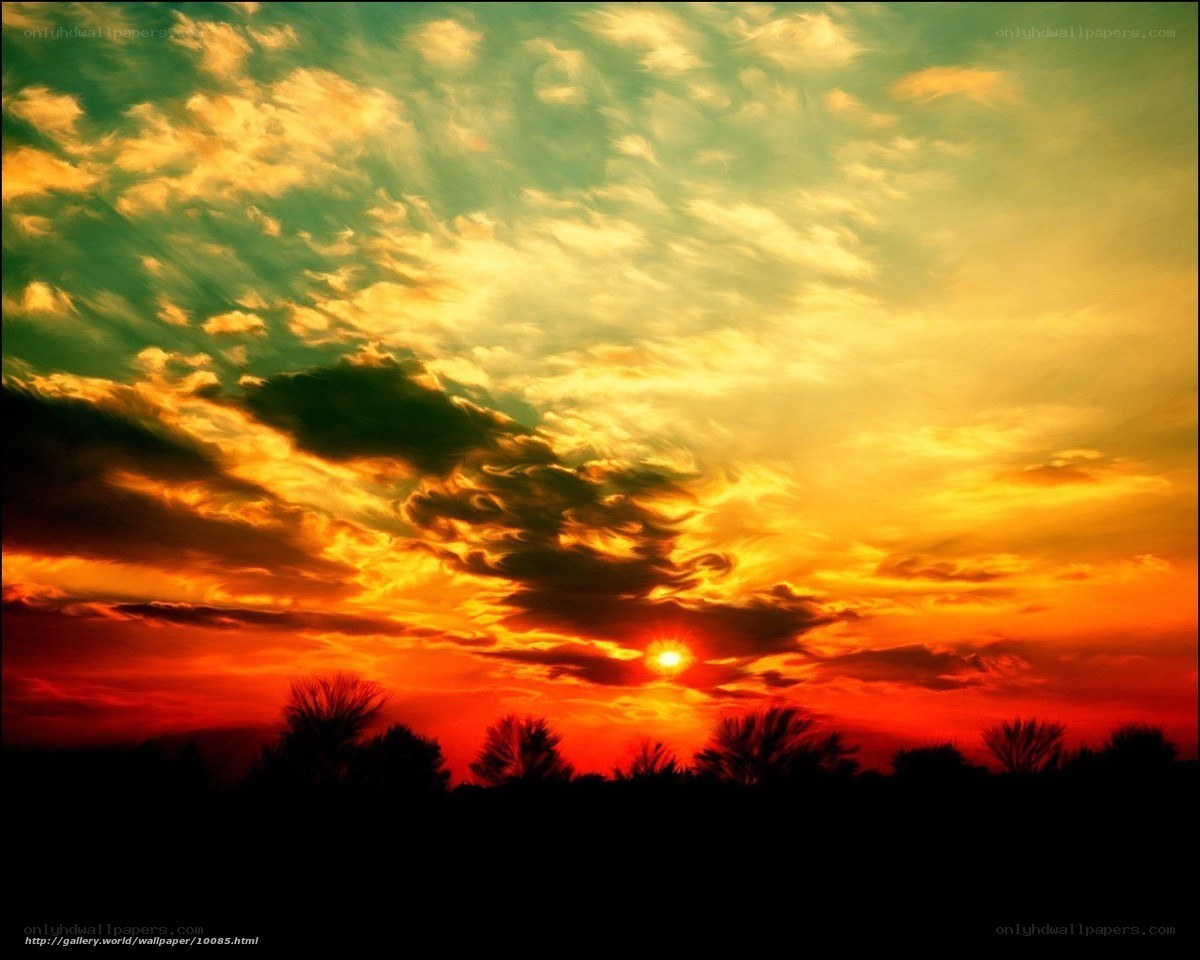 vibrant sunset sky