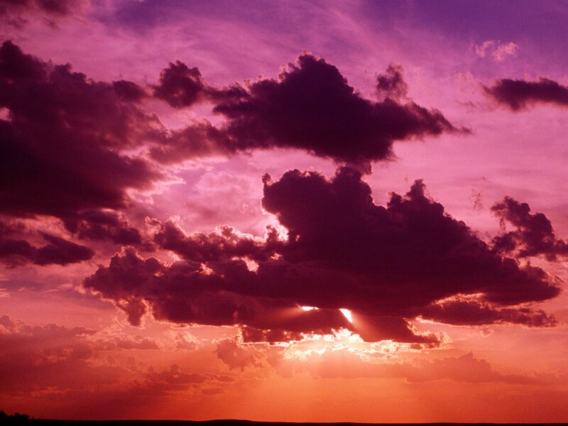 vibrant sunset with clouds