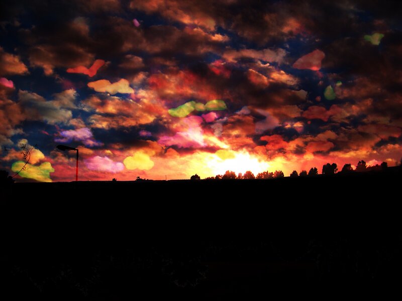 vibrant sunset with colorful clouds