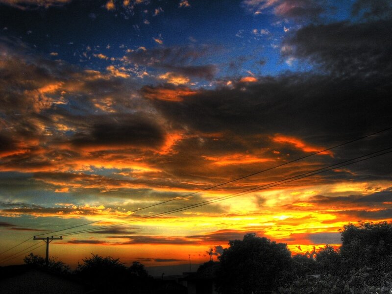 Vibrant sunset with dramatic clouds