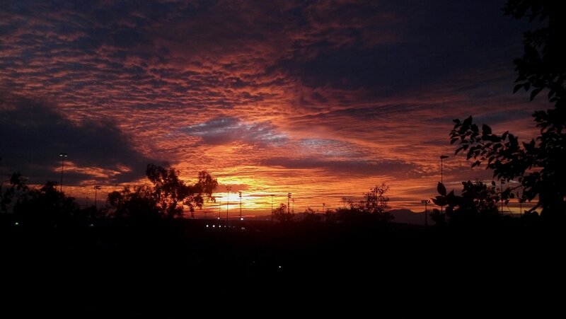 vibrant sunset with textured clouds