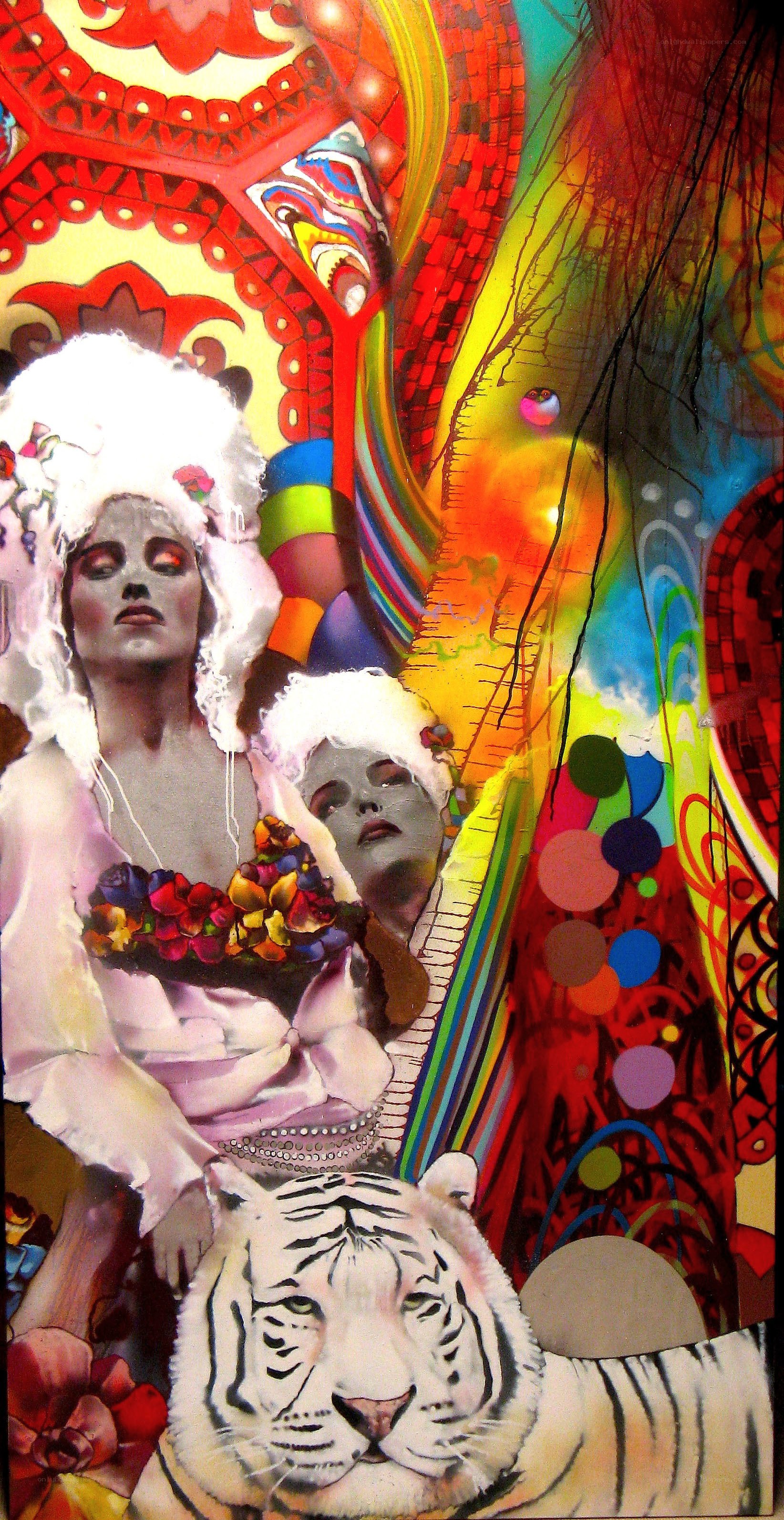 vibrant surreal art collage