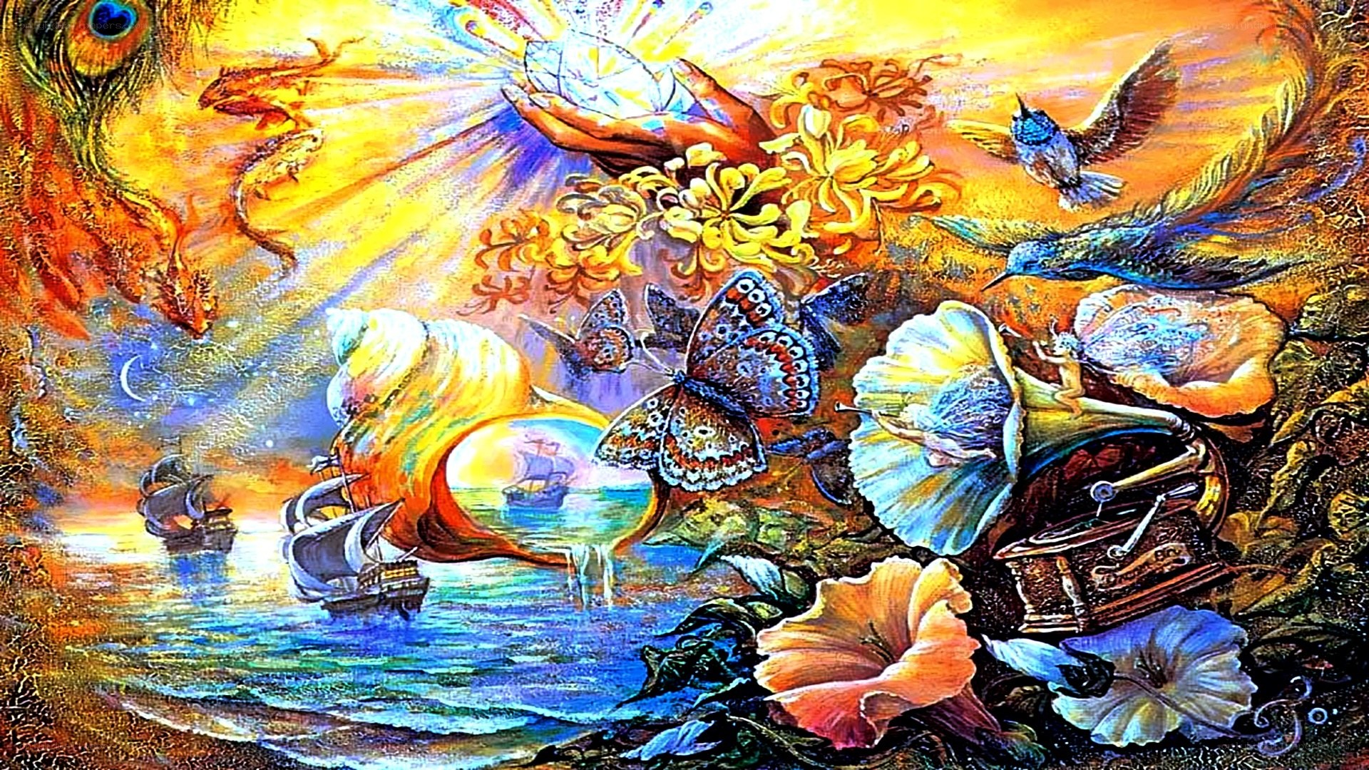 vibrant surreal fantasy scene