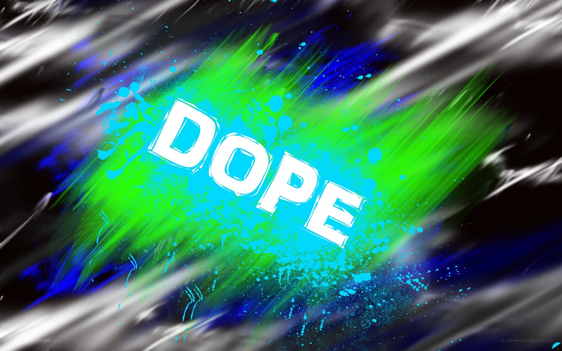 vibrant text art with 'dope'