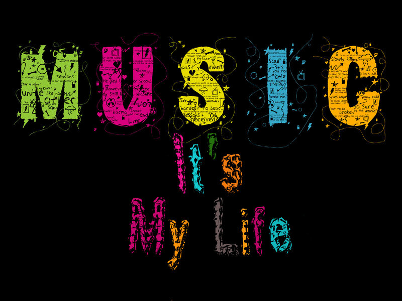 vibrant text art with lyrics