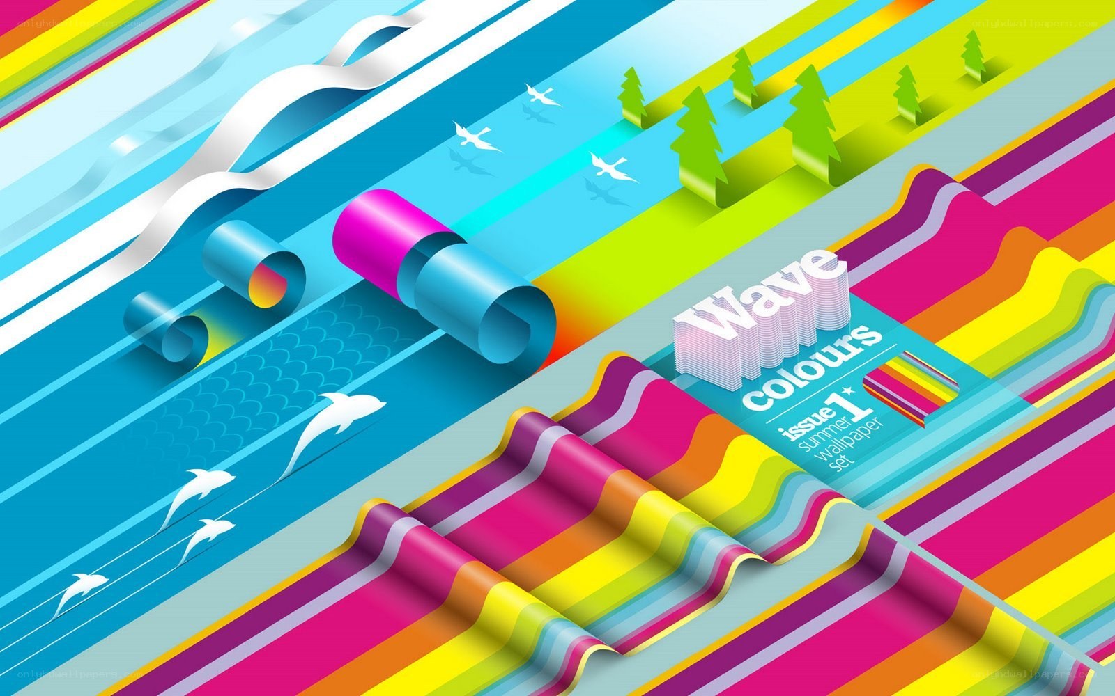 vibrant wave color illustration