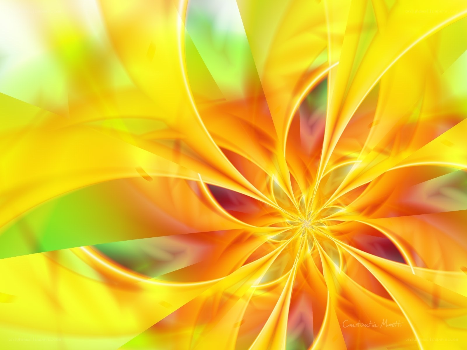 vibrant yellow abstract swirl