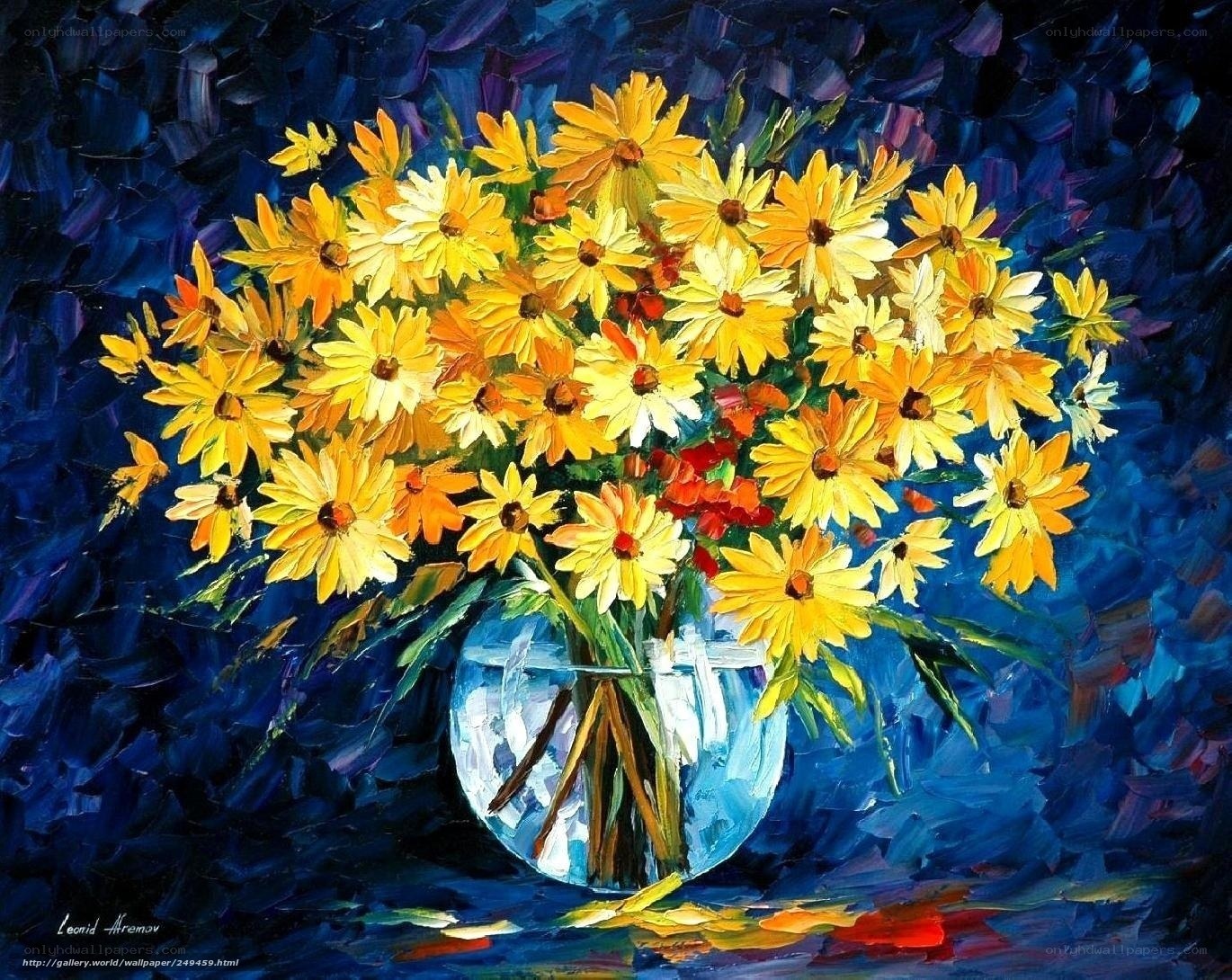 Vibrant yellow flowers in a vase
