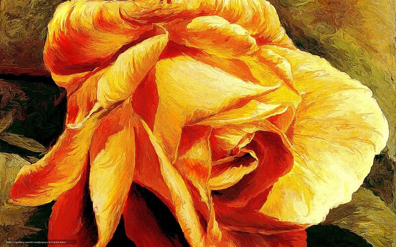 vibrant yellow rose painting