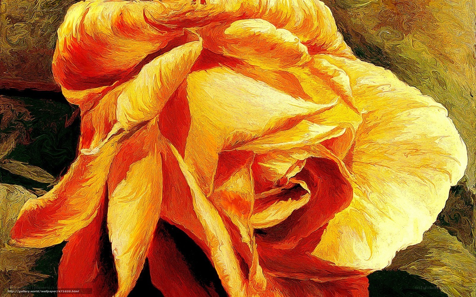 vibrant yellow rose painting