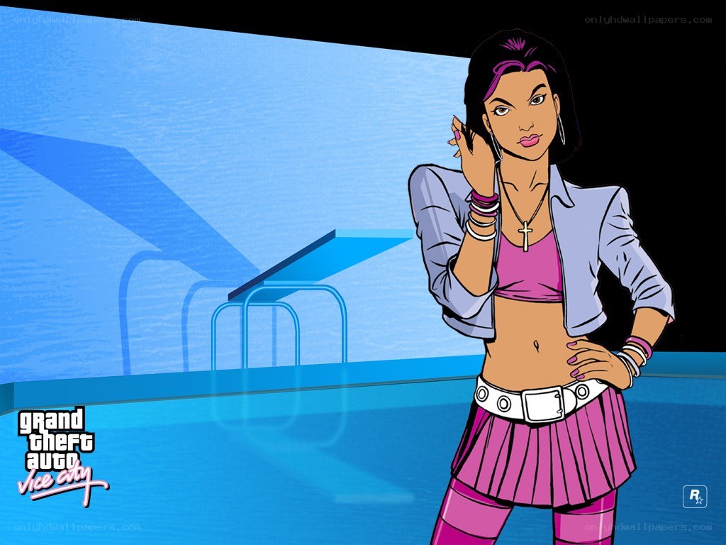 Vice City character by pool